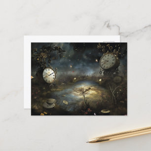 Carte Postale Marécage de l'horloge de vapeur surréaliste