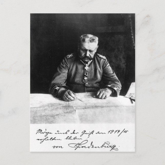 Carte Postale Maréchal Paul von Hindenburg, 1914 (Devant)