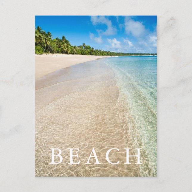Carte Postale Marée océanique sur une plage tropicale (Devant)