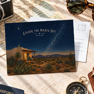 Carte Postale Marfa Texas Nuit étoilée Désert Occidental Voyage
