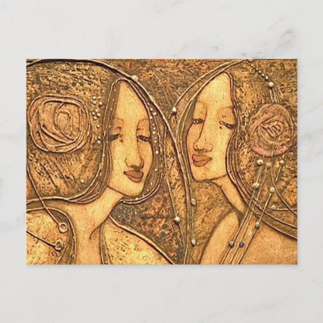Carte Postale Margaret MacDonald Mackintosh Coeur du Rose (Devant)