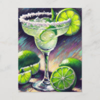 Margarita Cocktail Fantaisiste Craie Pastel Vert