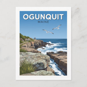 Carte Postale Marginal Way falaise battue par les vagues Ogunqui
