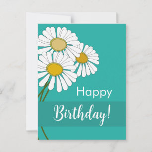 Carte Postale Marguerites blanches Joyeux Anniversaire 