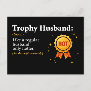 Carte Postale Mari Trophée Meilleur Mari du Monde 1ère Place
