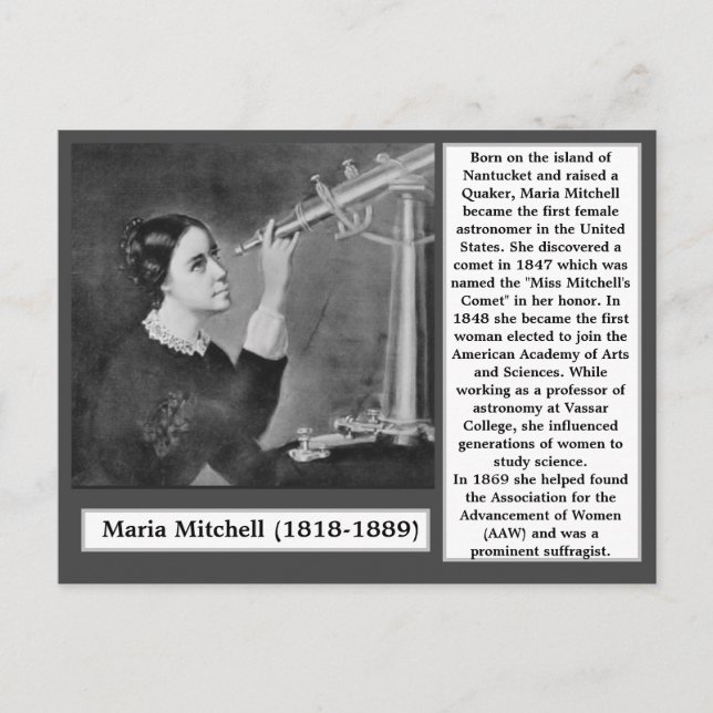 Carte Postale Maria Mitchell Scientifique Astronome Suffragiste (Devant)