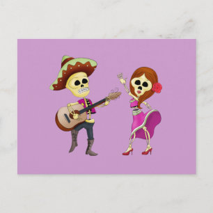 Carte Postale Mariachi Dancing Couple Day of Dead