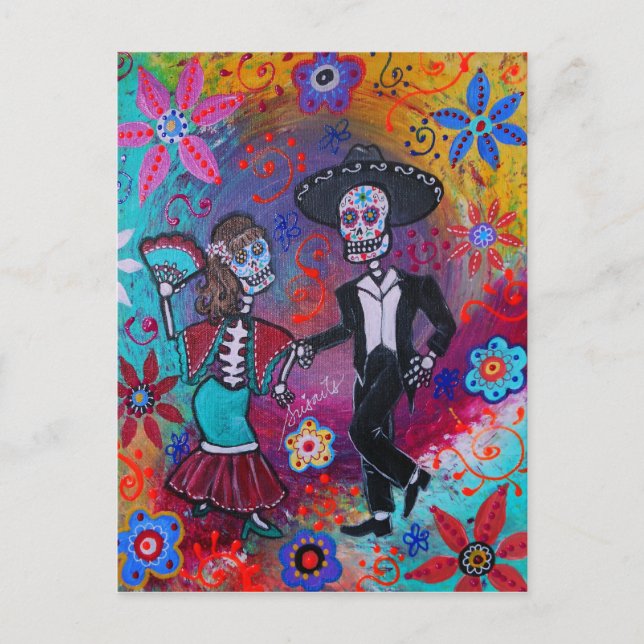 Carte Postale Mariachi Dancing Couple Mexicaine Bailar par prisa (Devant)