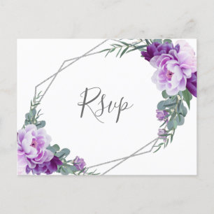 Carte Postale Mariage à l'Eucalyptus jaune argenté chic RSVP