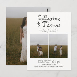 Carte Postale Mariage à petit budget Fancy Rustique 3 Photo