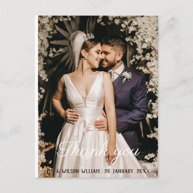 Carte Postale mariage à poster rose merci merveilleux (Devant)