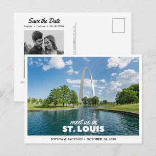 Carte Postale Mariage à St. Louis Économisez la date Voyage Rétr