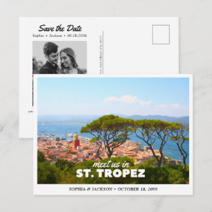 Carte Postale Mariage à St-Tropez Enregistrer la date de voyage