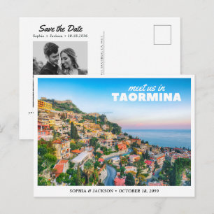 Carte Postale Mariage à Taormine Enregistrer la date Italie Voya