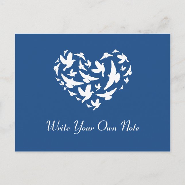 Carte postale Mariage à thème bleu Merci Coeur d'o (Devant)