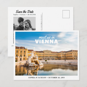 Carte Postale Mariage à Vienne Autriche Enregistrer la date Rétr