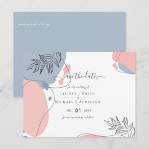 Carte Postale Mariage Abstrait Moderne Scandinave Japandi