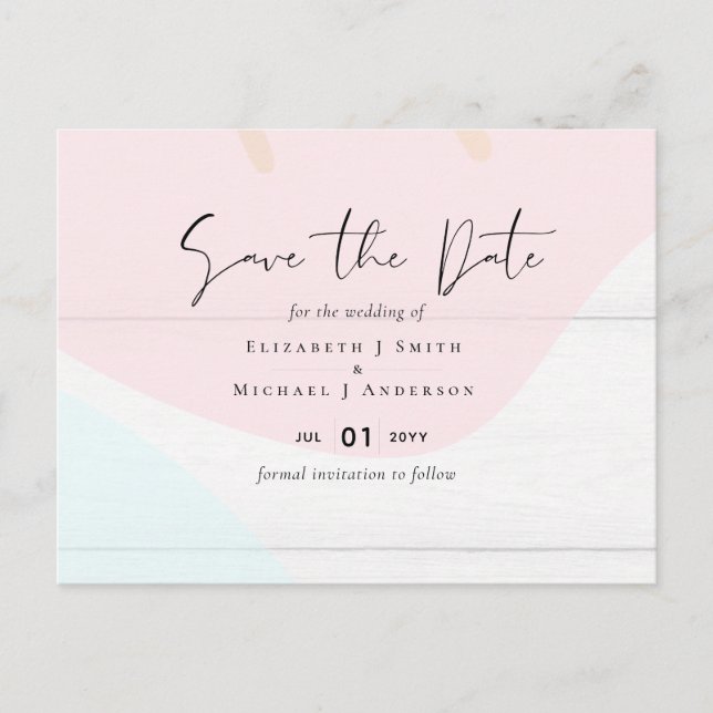 Carte Postale Mariage Abstrait moderne scandinave japonais (Devant)