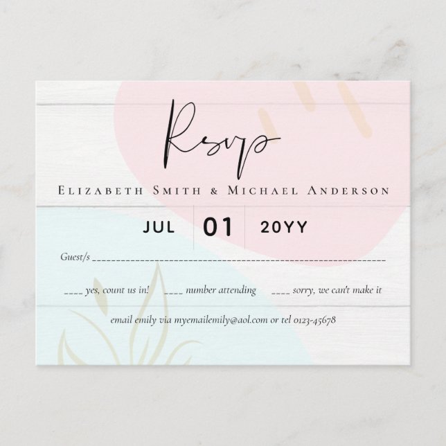 Carte Postale Mariage Abstrait moderne scandinave japonais (Devant)