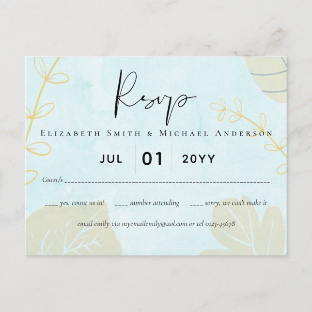 Carte Postale Mariage Abstrait moderne scandinave japonais (Devant)