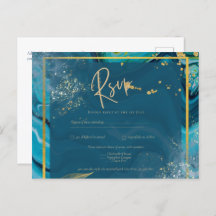 Mariage Abstrait Peacock Blue Gold