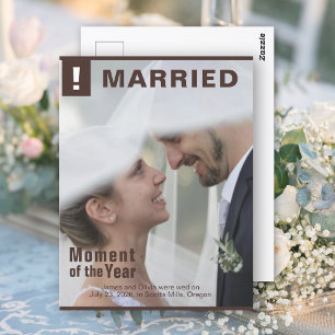 Carte Postale Mariage Ajouter Photo Fun Magazine Couverture