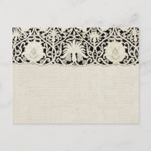 Carte Postale Mariage Antique Dentelle Lin Blanc Classique Joli