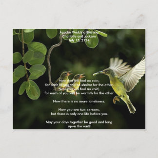 Carte Postale Mariage Apache Bénédiction Mère Colibri