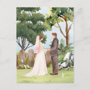 Carte Postale Mariage aquarelle