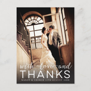 Carte postale mariage Avec Amour & Merci