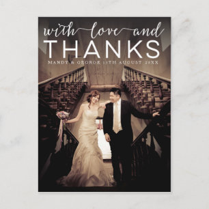 Carte postale mariage Avec Amour & Merci