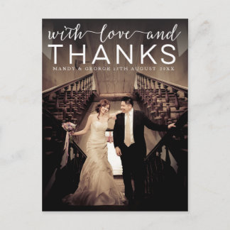 Carte postale mariage Avec Amour & Merci