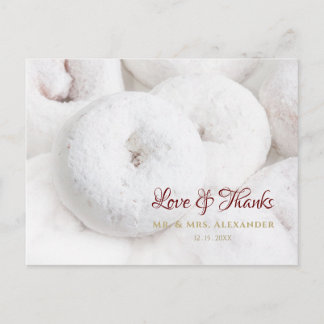 Carte Postale Mariage Beignet au Sucre en Poudre