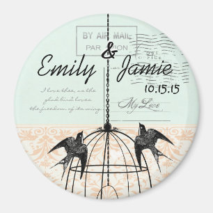 Carte postale Mariage Bird Cage Magnets Arrière - 