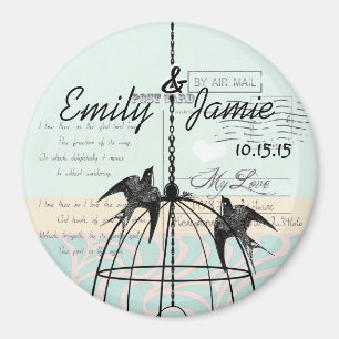 Carte postale Mariage Bird Cage Magnets Arrière - 