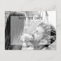 Mariage Bliss B/W Photo Enregistrer la date