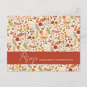 Carte Postale Mariage Bohème Floral Rustique Automne Chute de Ma