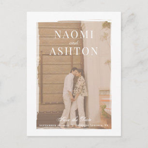 Carte Postale Mariage Brossé Revêtement Enregistrer La Date