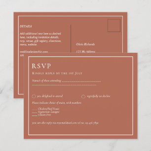 Carte Postale MARIAGE BUDGET Terracotta Monochrome