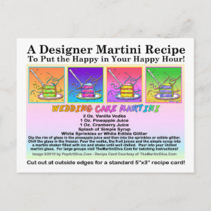 Carte postale mariage Cake Martini Recette Carte p