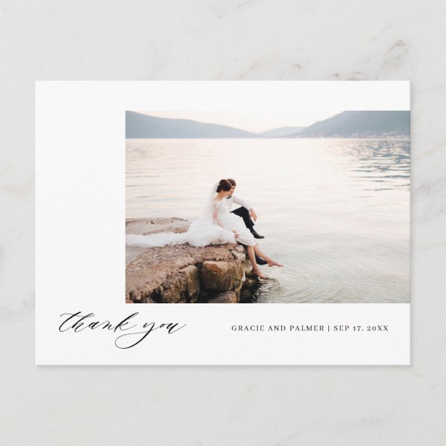 Carte postale Mariage Calligraphie Merci (Devant)