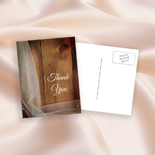 Carte Postale Mariage campagnard en bois de la grange du Voile n