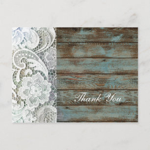 Carte Postale mariage campagnard en dentelle de grange vintage m