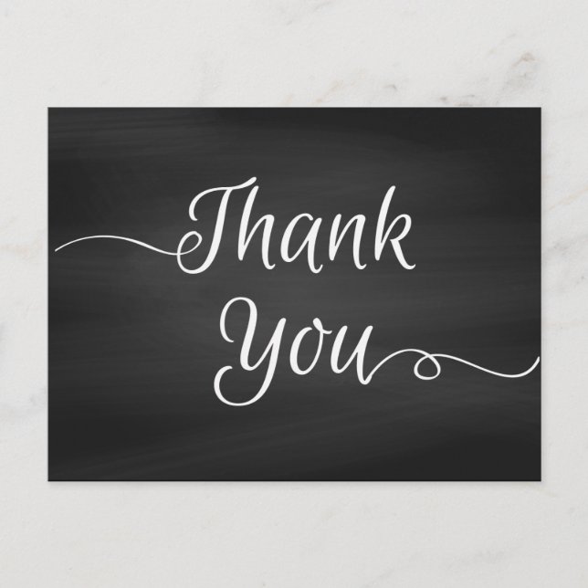 Carte Postale Mariage Chalkboard ajouter Merci photo (Devant)