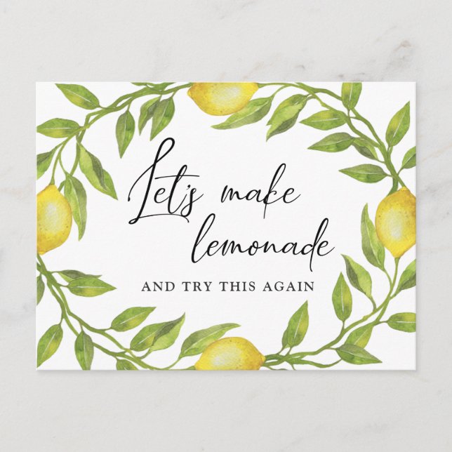 Carte Postale Mariage Changez la Date Citrons Végétation (Devant)