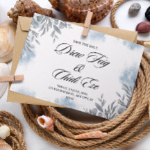 Carte postale Mariage couleur bleu