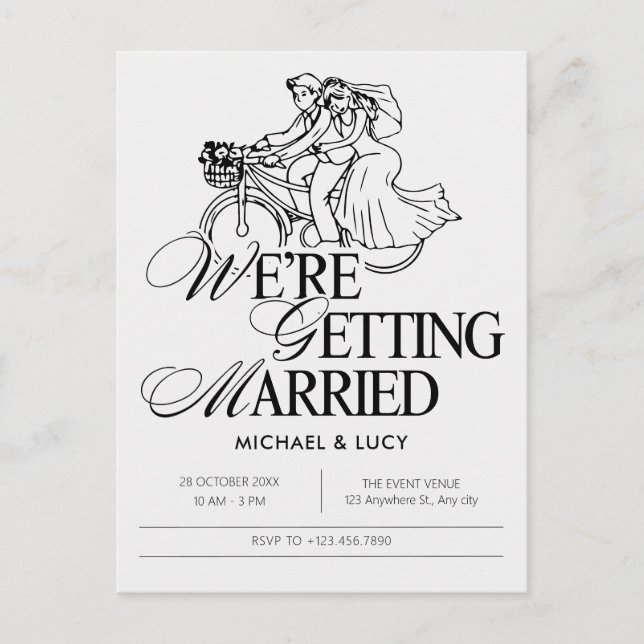 Carte Postale Mariage couple illustratif (Devant)