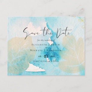 Carte Postale MARIAGE d'aquarelle BUDGET Sea Glass Shades