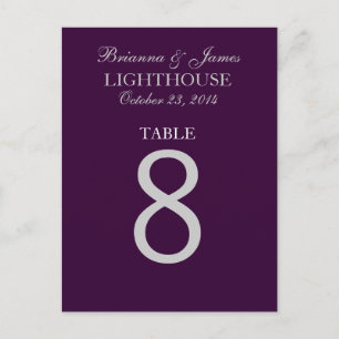 Carte Postale Mariage d'aubergine pourpre en argent Tableau Numé