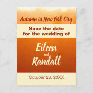 Carte Postale Mariage d'automne Couleurs d'automne Orange Épargn